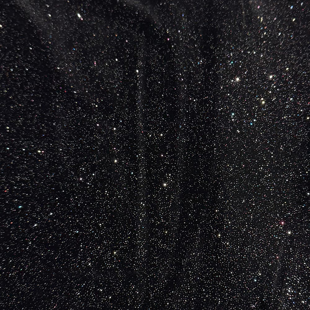 Feldman Black Sparkle Stretch Velvet Fabric