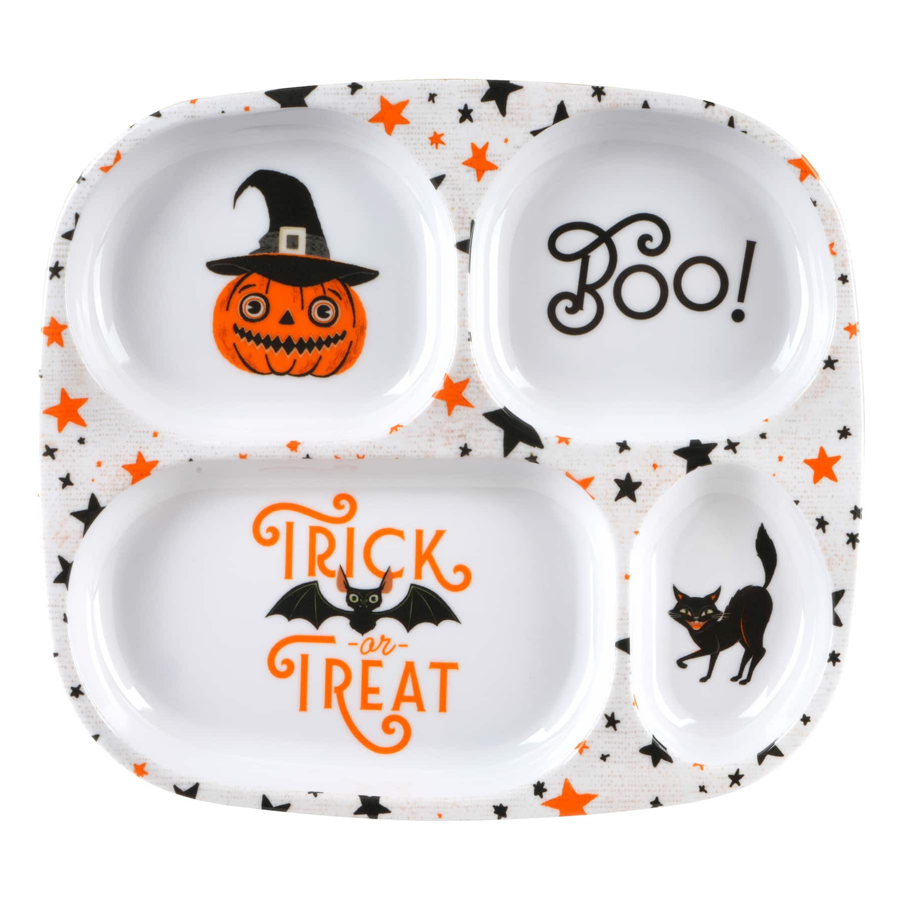 9.3" x 8.4" Halloween Trick or Treat Melamine Café Tray by Celebrate It™