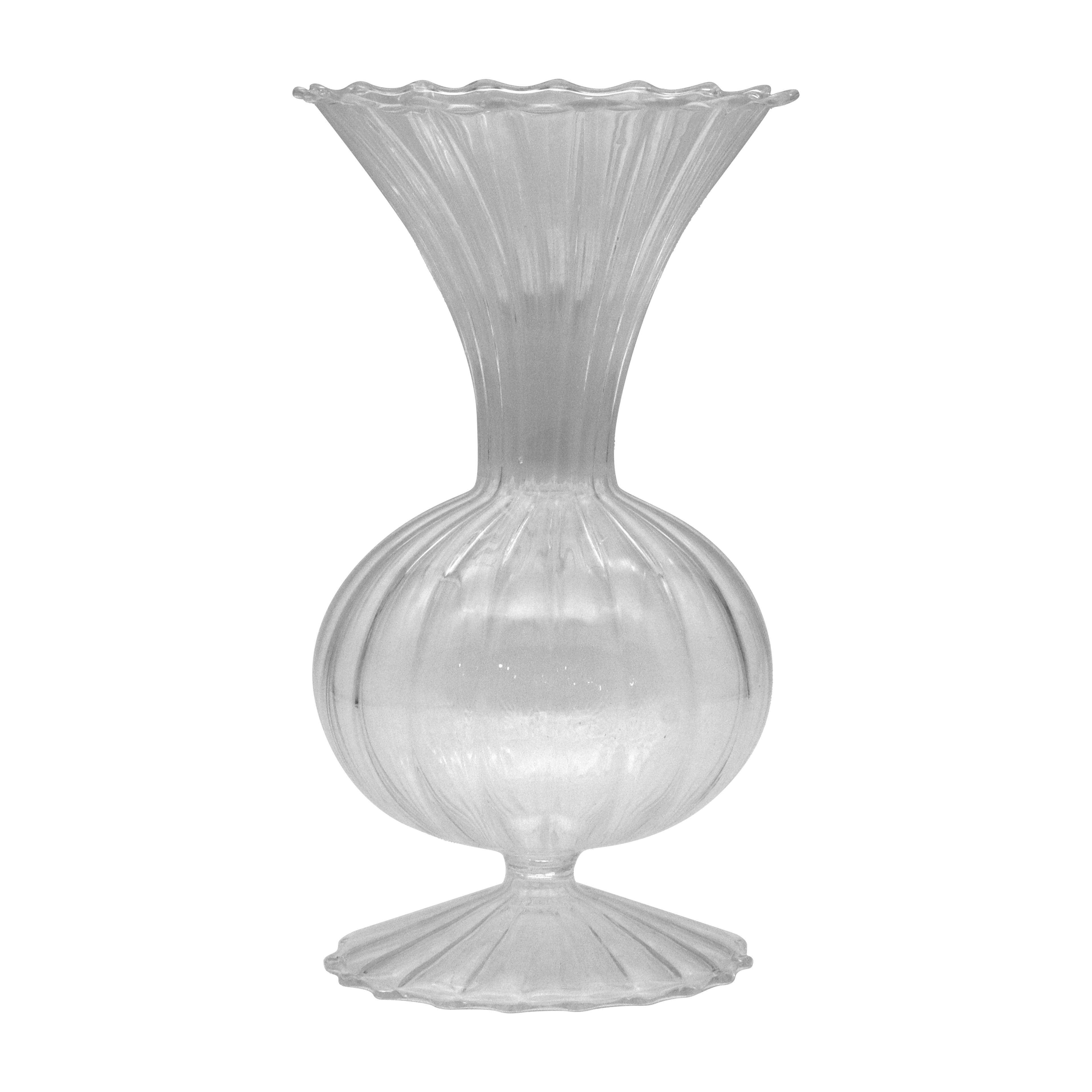 7" Clear Fluted Bulb Glass Vase by Ashland®