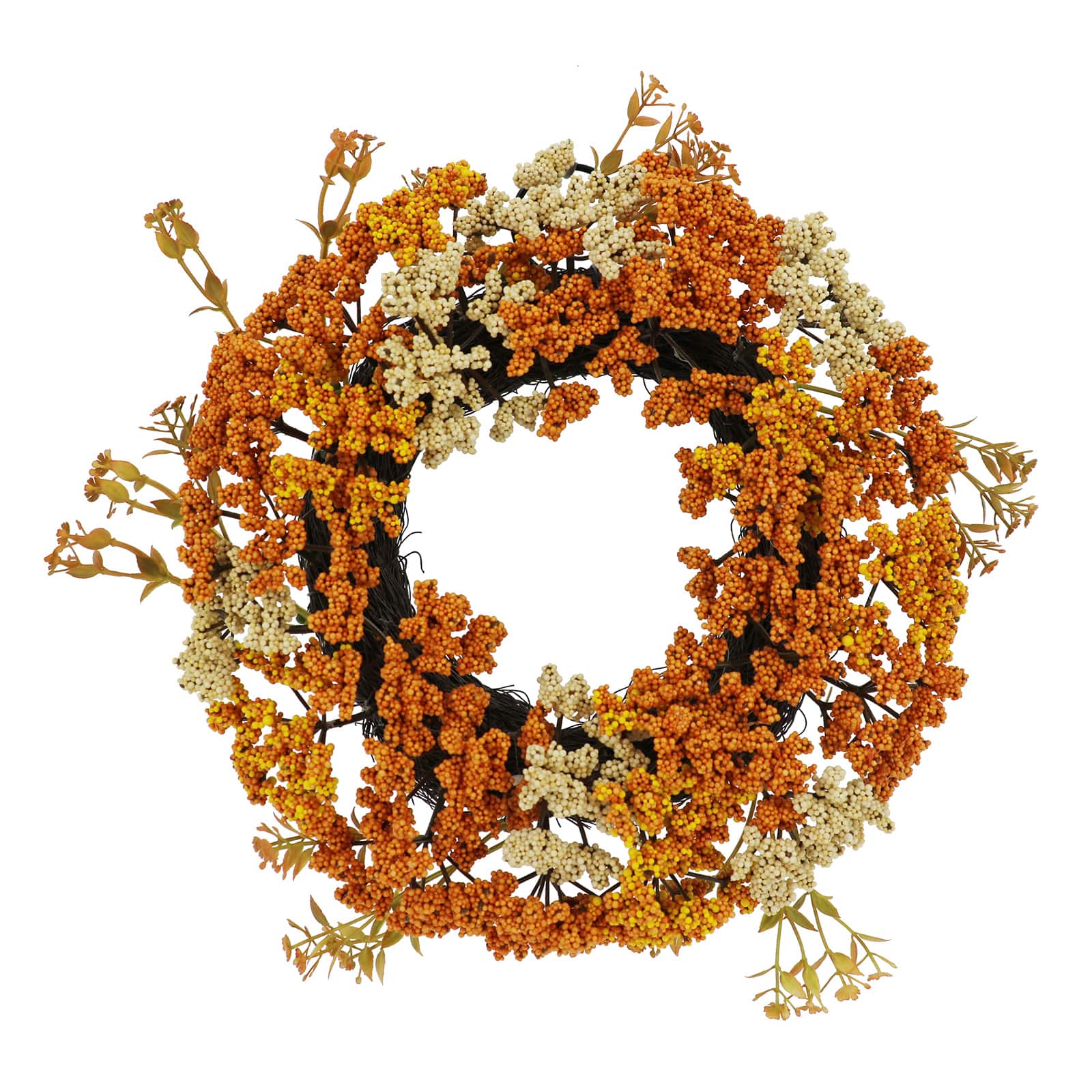 12" Orange & Yellow Berry Mini Wreath by Ashand®