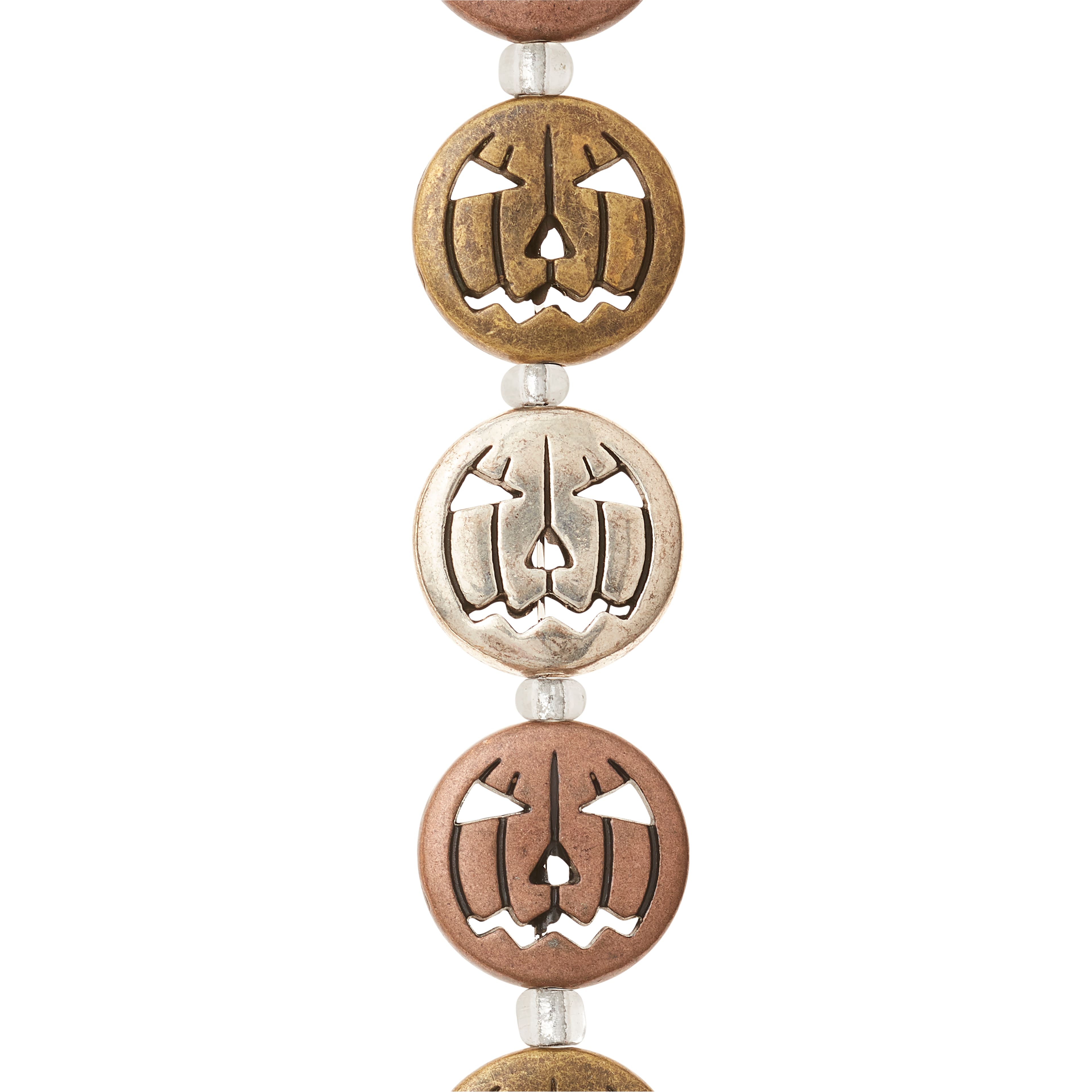 Multicolor Metal Pumpkin Beads, 16mm by Bead Landing™