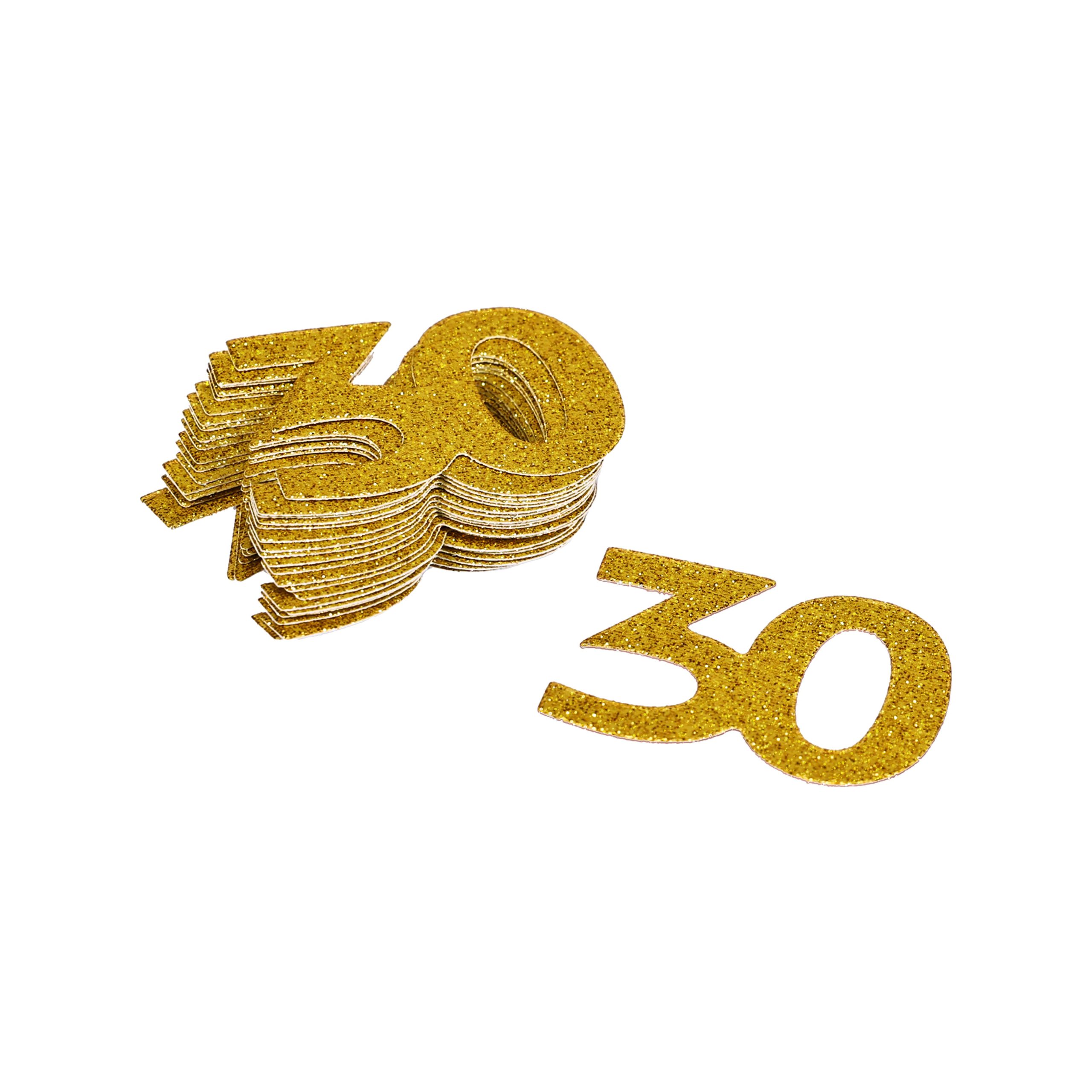 2" Gold 30 Glitter Confetti, 20ct. by Celebrate It™ - Image 2