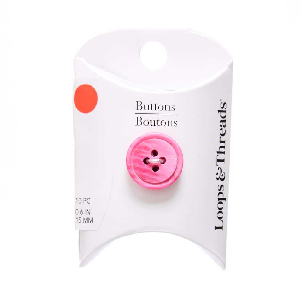 15mm Fuchsia Ombre Rimmed Round Buttons, 10ct. by Loops & Threads®