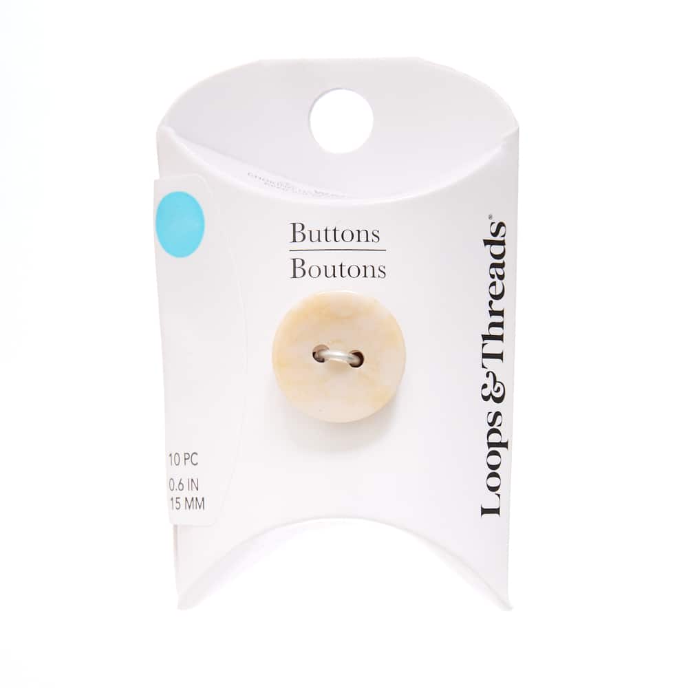 15mm Round Cream Fashion Suit Buttons, 10ct. by Loops & Threads®
