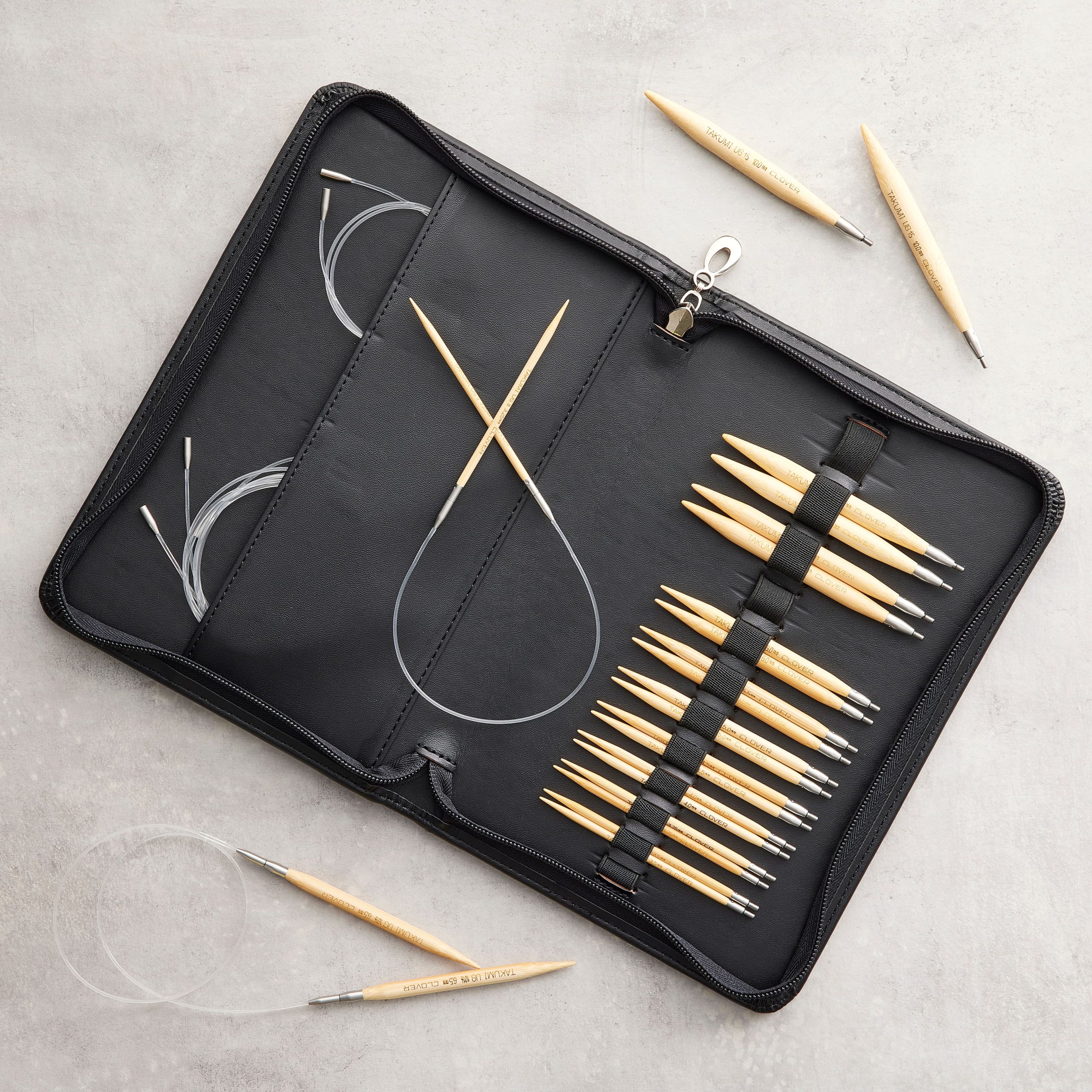 Clover Interchangeable Circular Knitting Needles Takumi Combo Set - Image 2