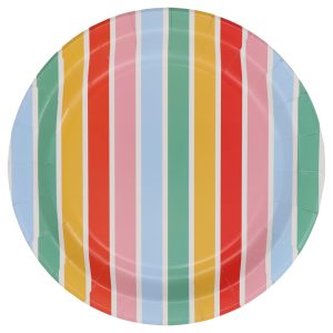 9" Multicolor Stripe Paper Plates, 10ct. by Celebrate It™