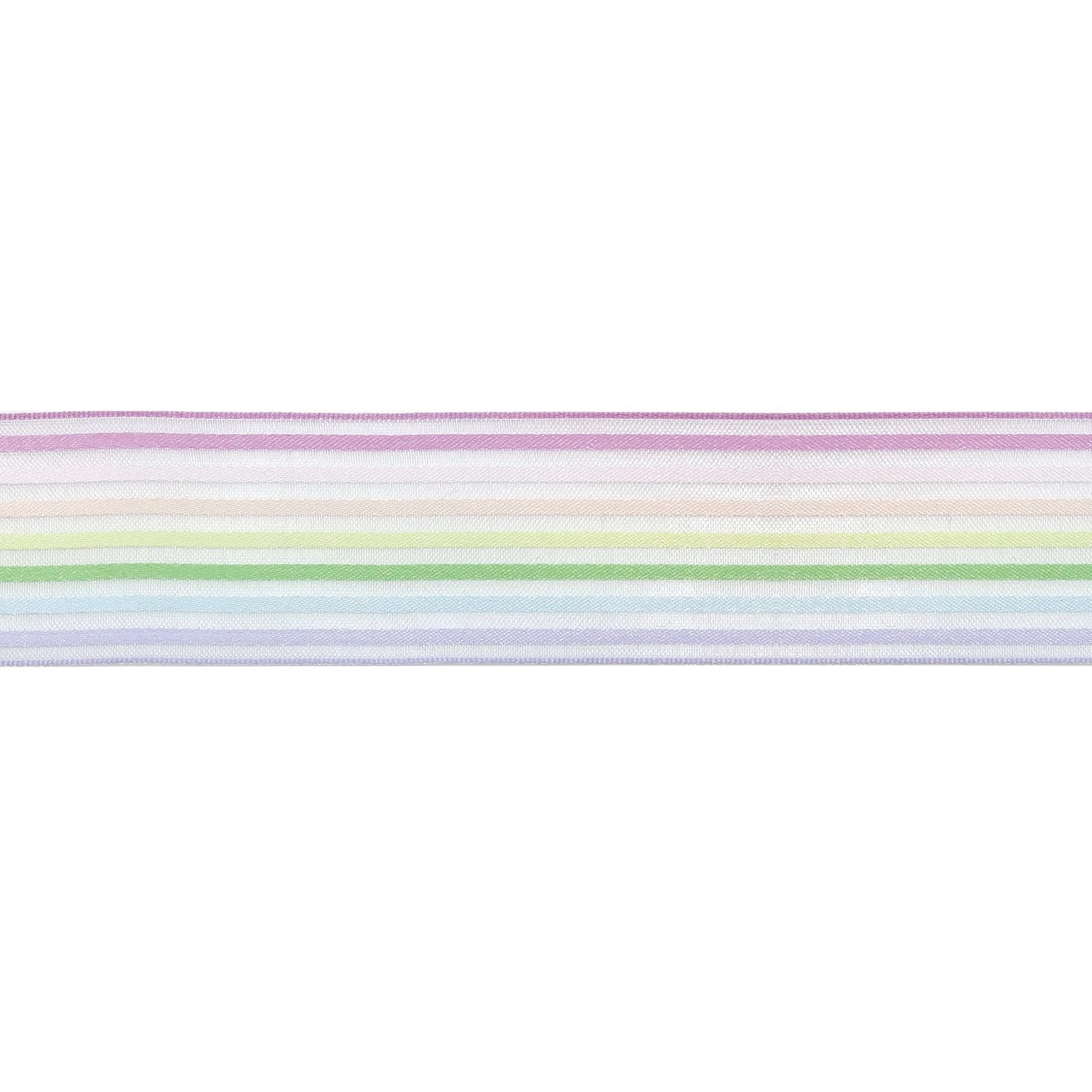 1.5" x 3yd. Pastel Rainbow Striped Wired Sheer Ribbon by Celebrate It™ 360°™ - Image 2