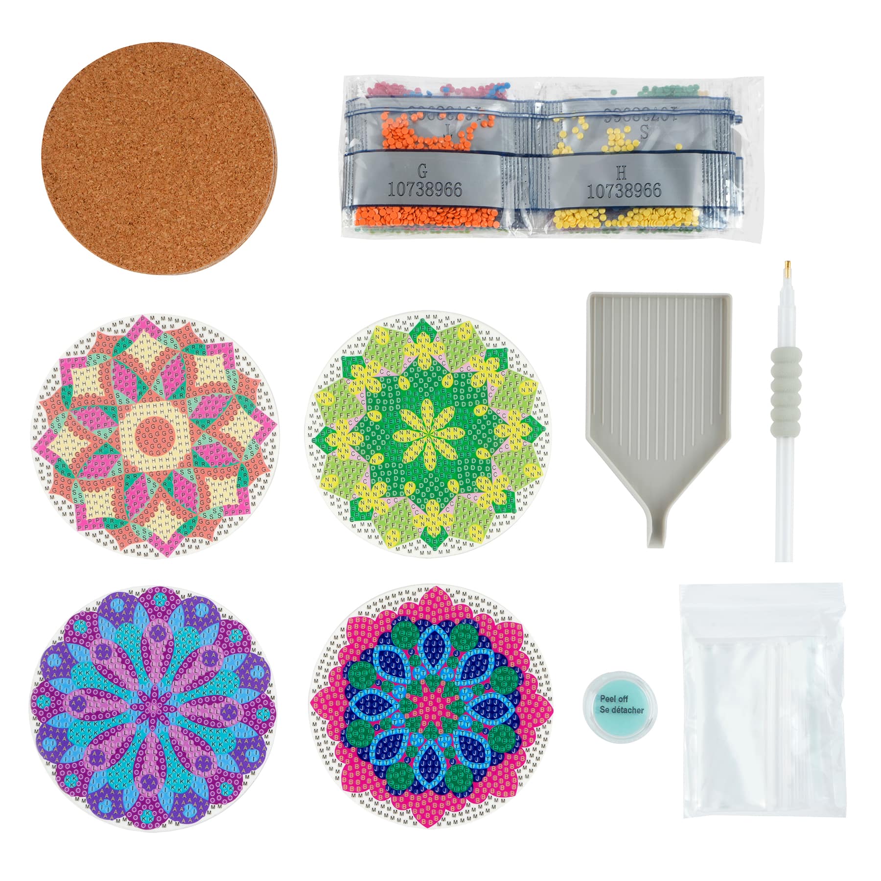 Round Mandala Diamond Art Coaster Kit by Make Market® - Image 2