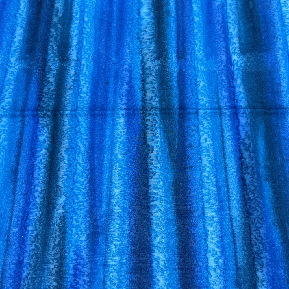 Feldman Batik Turquoise Light Blue Tonal Cotton Fabric