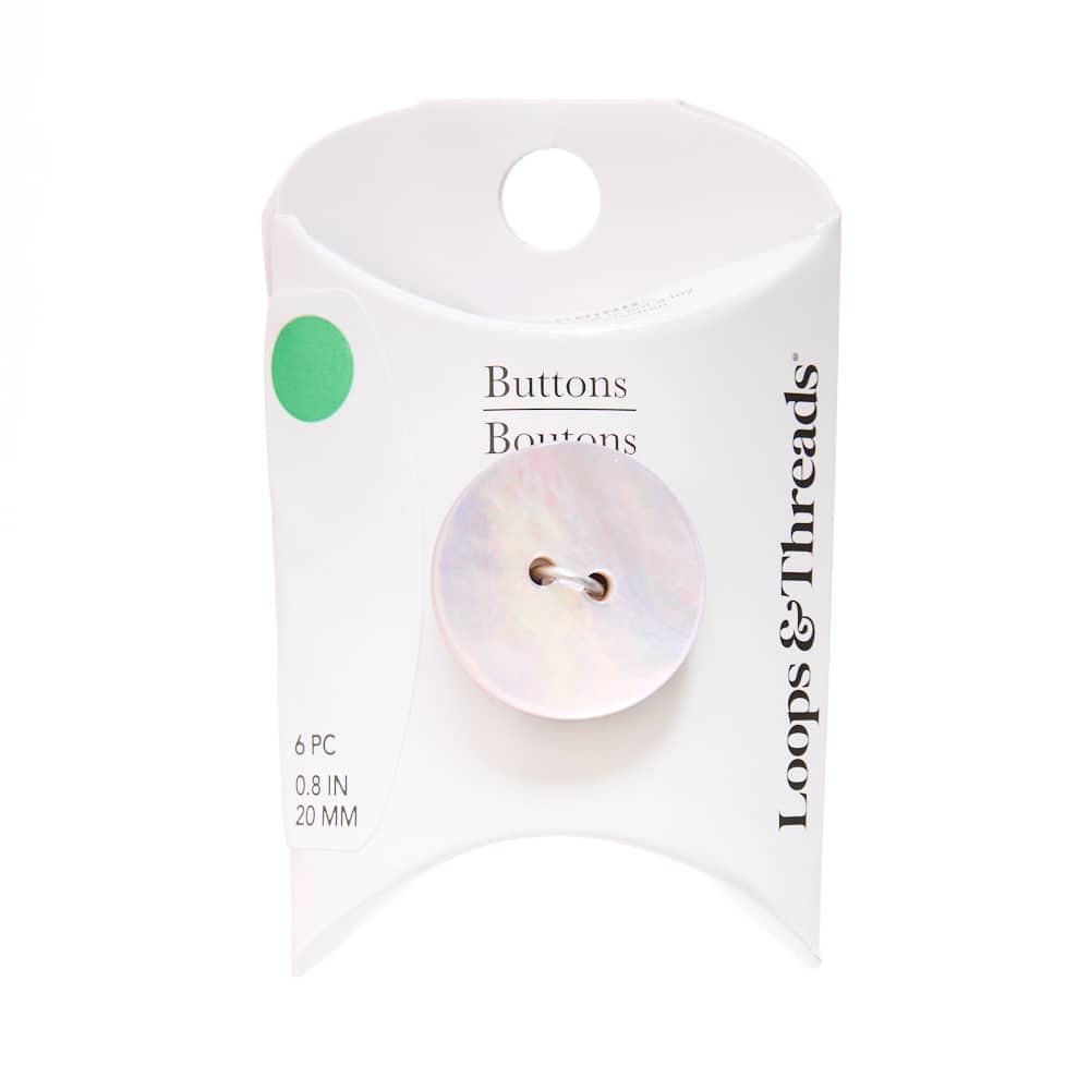 20mm Mother of Pearl Round Buttons, 6ct. by Loops & Threads®