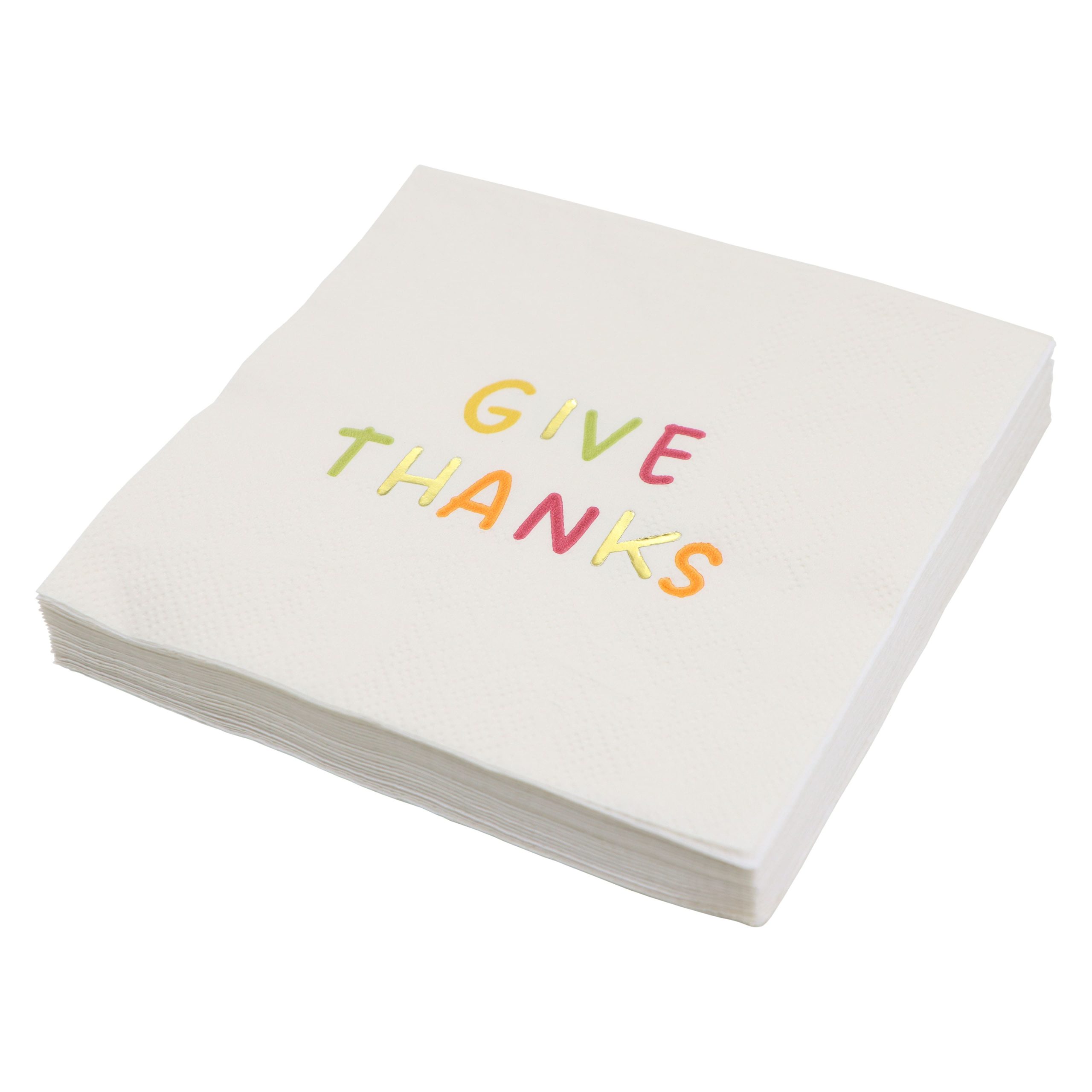 Thanksgiving Give Thanks Beverage Napkins, 20ct. by Celebrate It™ - Image 2