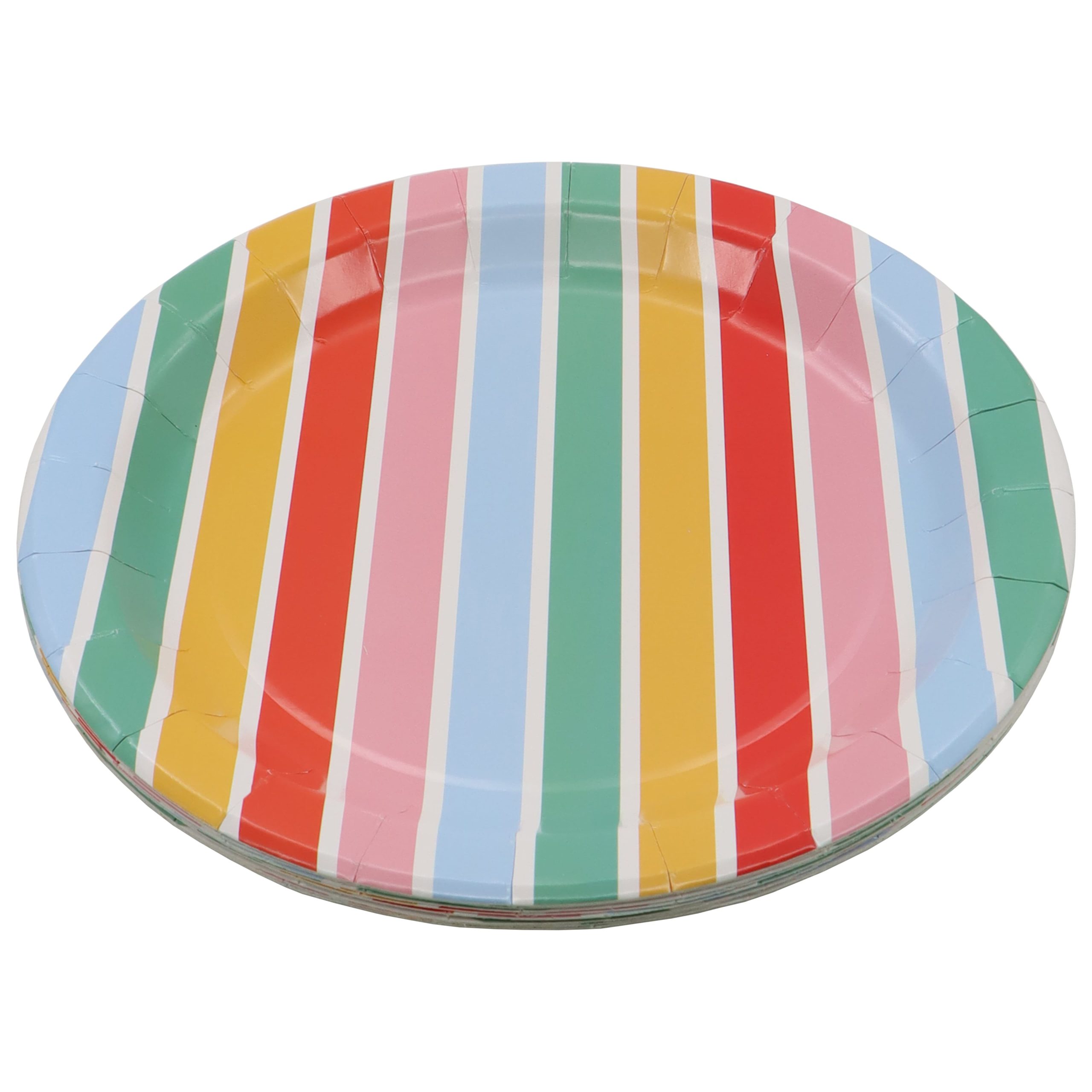 9" Multicolor Stripe Paper Plates, 10ct. by Celebrate It™ - Image 2