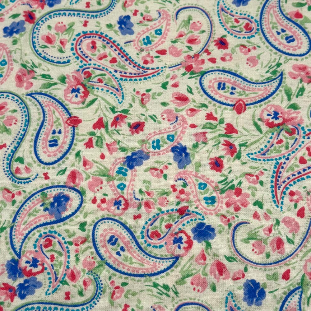 Feldman White Paisley Cotton Flannel
