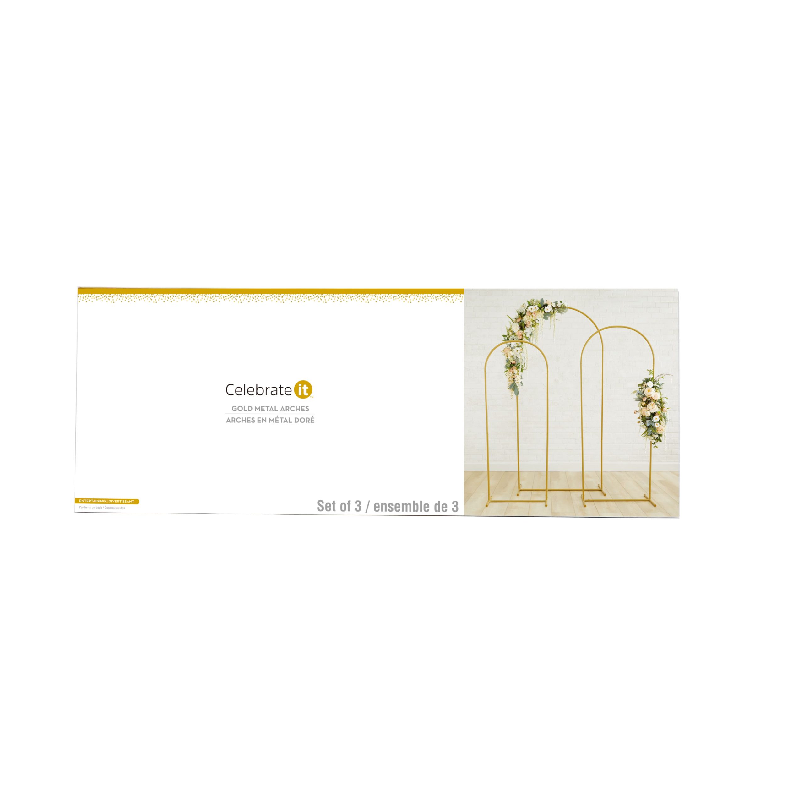 Gold Metal Backdrop Arch Set by Celebrate It™ - Image 3