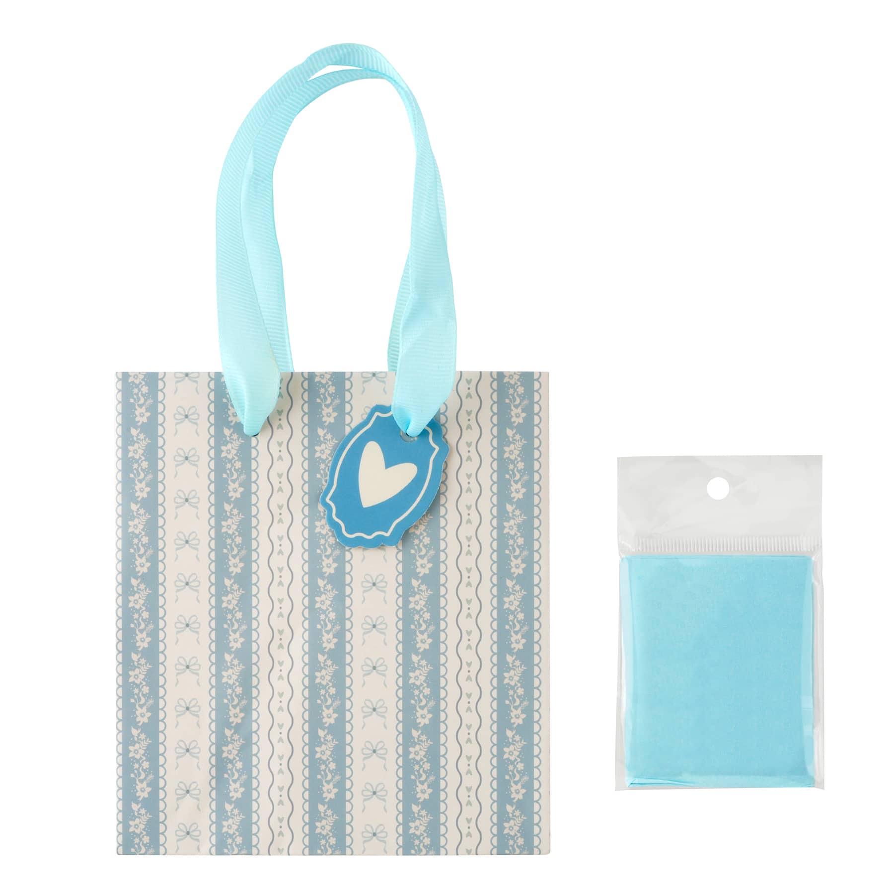 Mini Blue Lace Gift Bag with Tissue by Celebrate It™