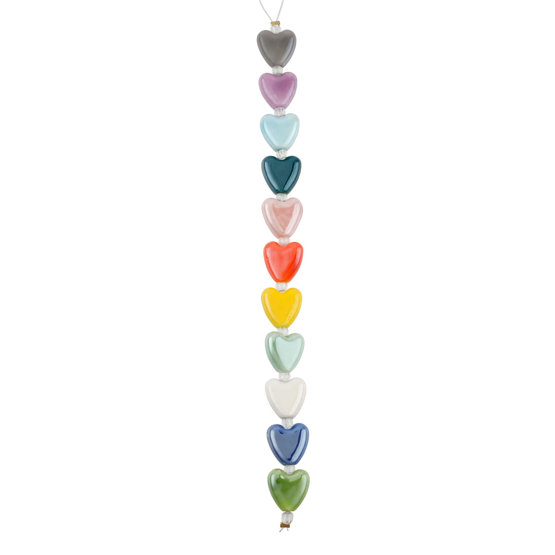 Multicolor Ceramic Heart Beads, 14mm by Bead Landing™ - Image 3