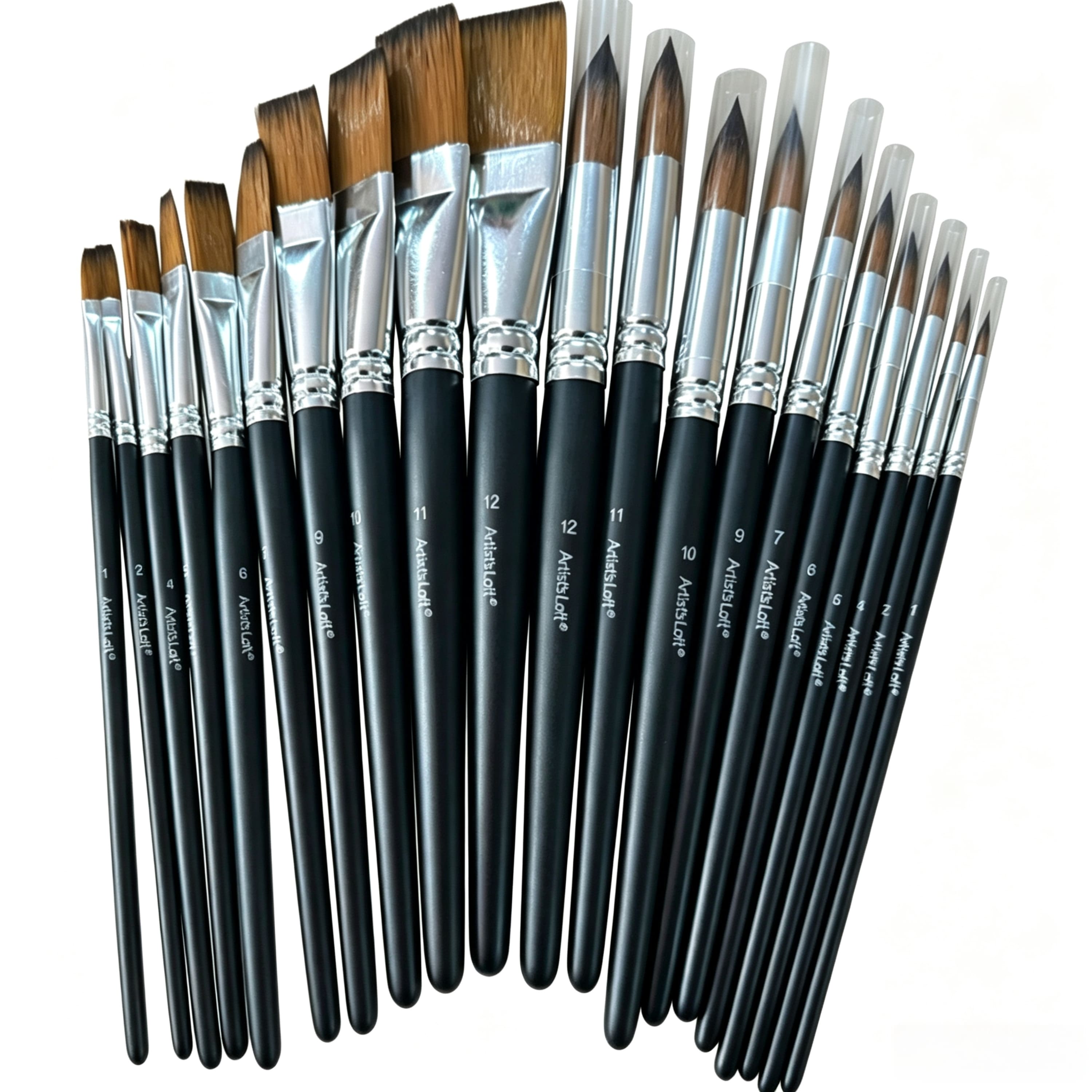 20 Piece Flat & Round Short Handle Taklon Brush Set by Artist's Loft®